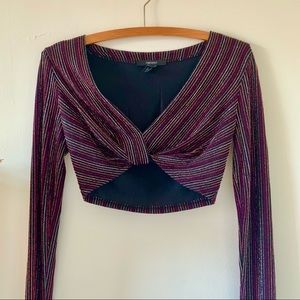 SOLD  multi color sparkle crop